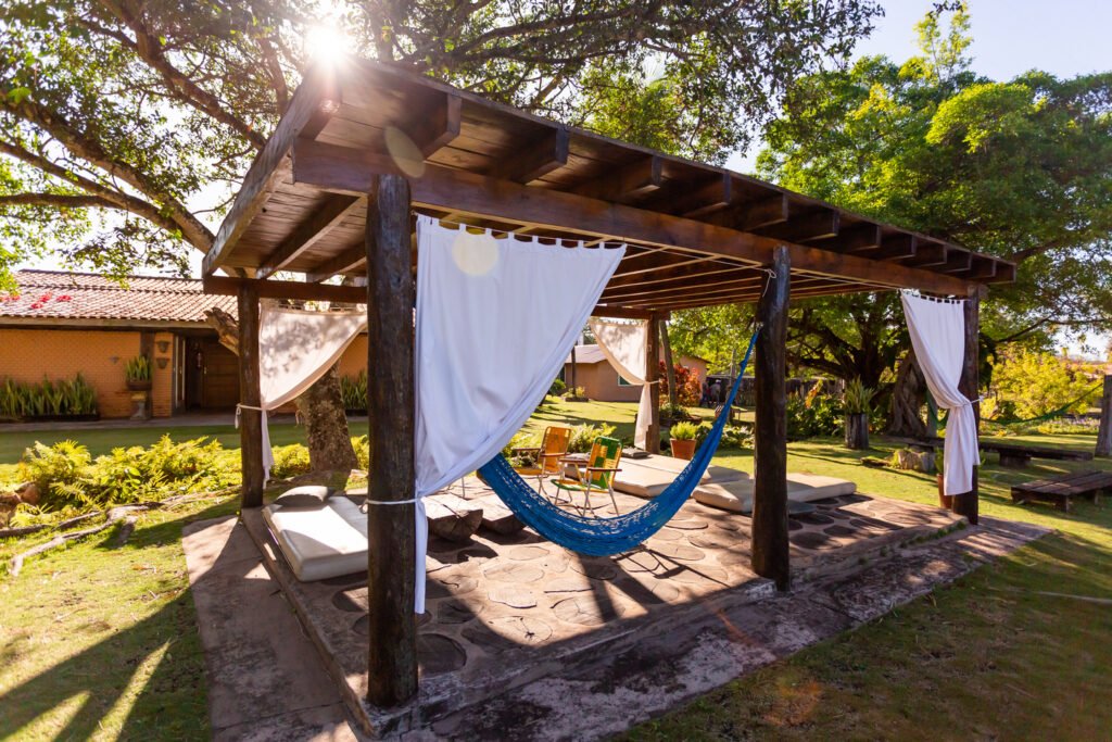 Redário para relaxar na Fazenda.